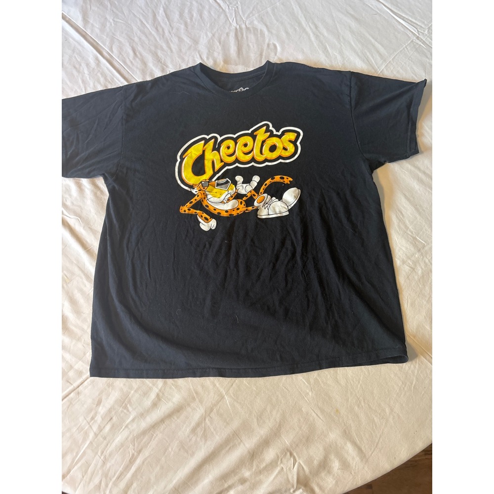 Mad Engine Cheetos T-Shirt Mens XL Black  Chester Cheetah Graphic 3446